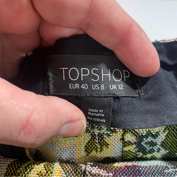 Top Shop Jacquard multi-colored Grannie Chic Floral Tapestry Weave Mini Skirt 8 - Picture 10 of 14
